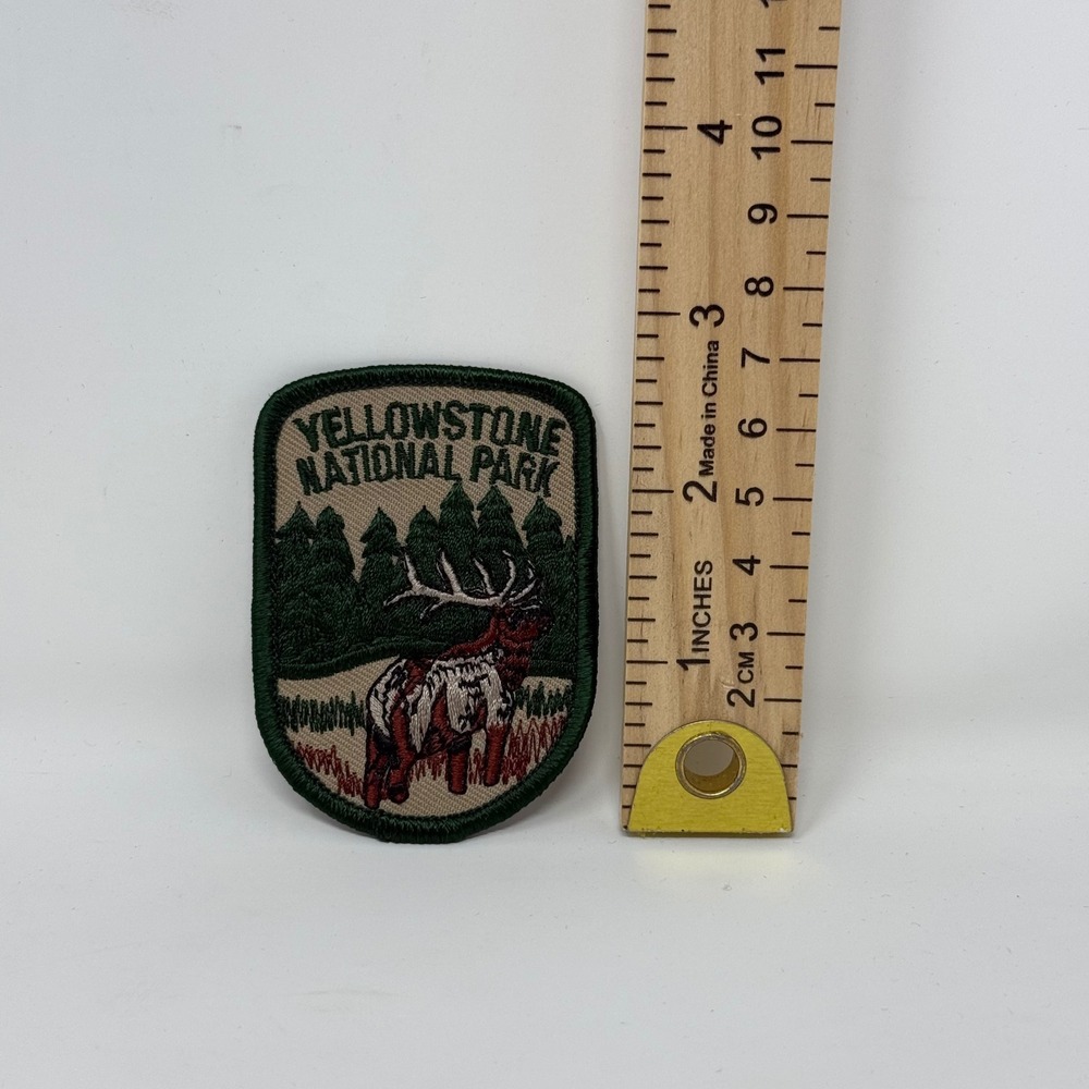 Yellowstone National Park Elk Forest Souvenir Embroidered Iron On Patch Green